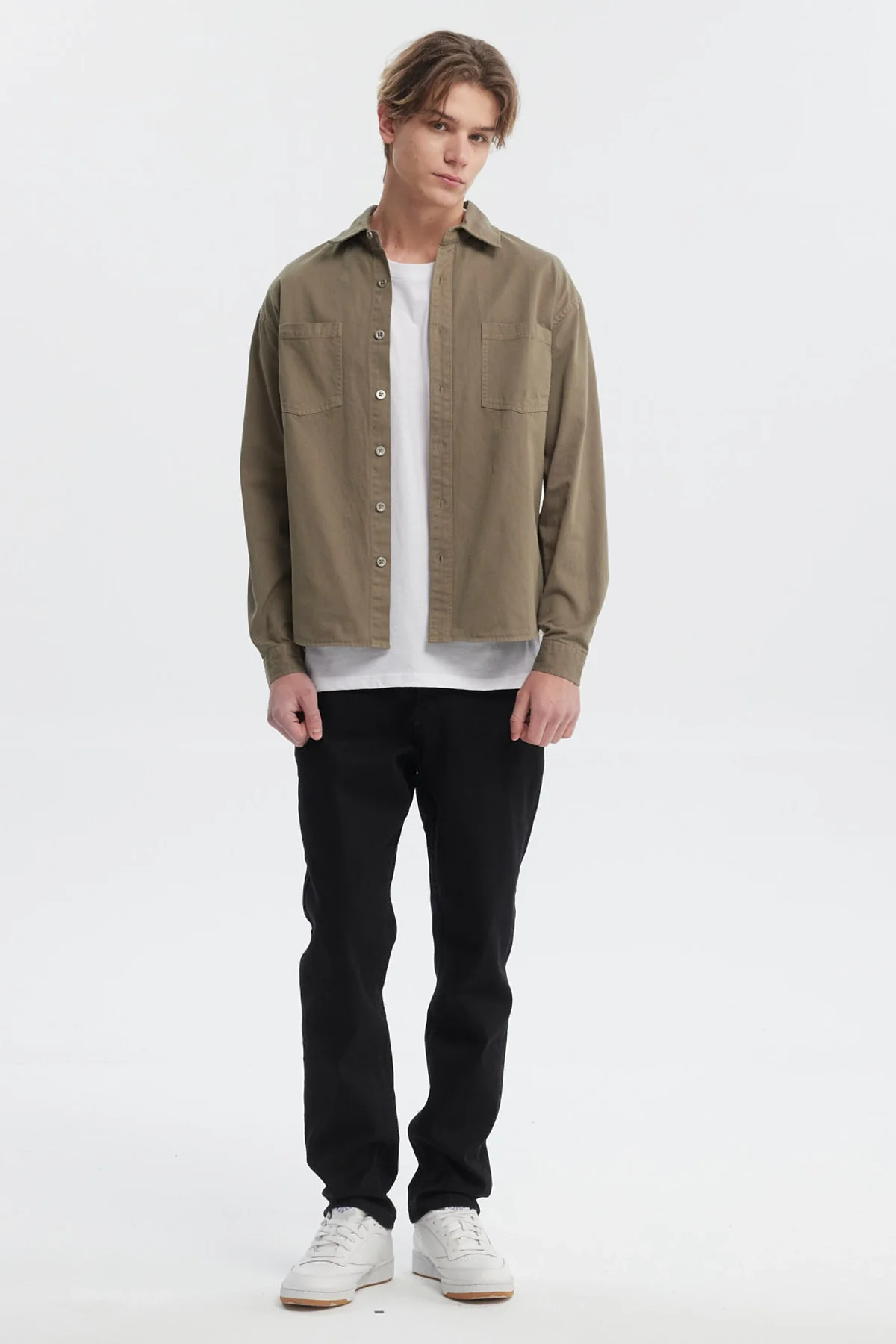 Camisa Hombre Sobrecamisa Verde Militar - Image 4
