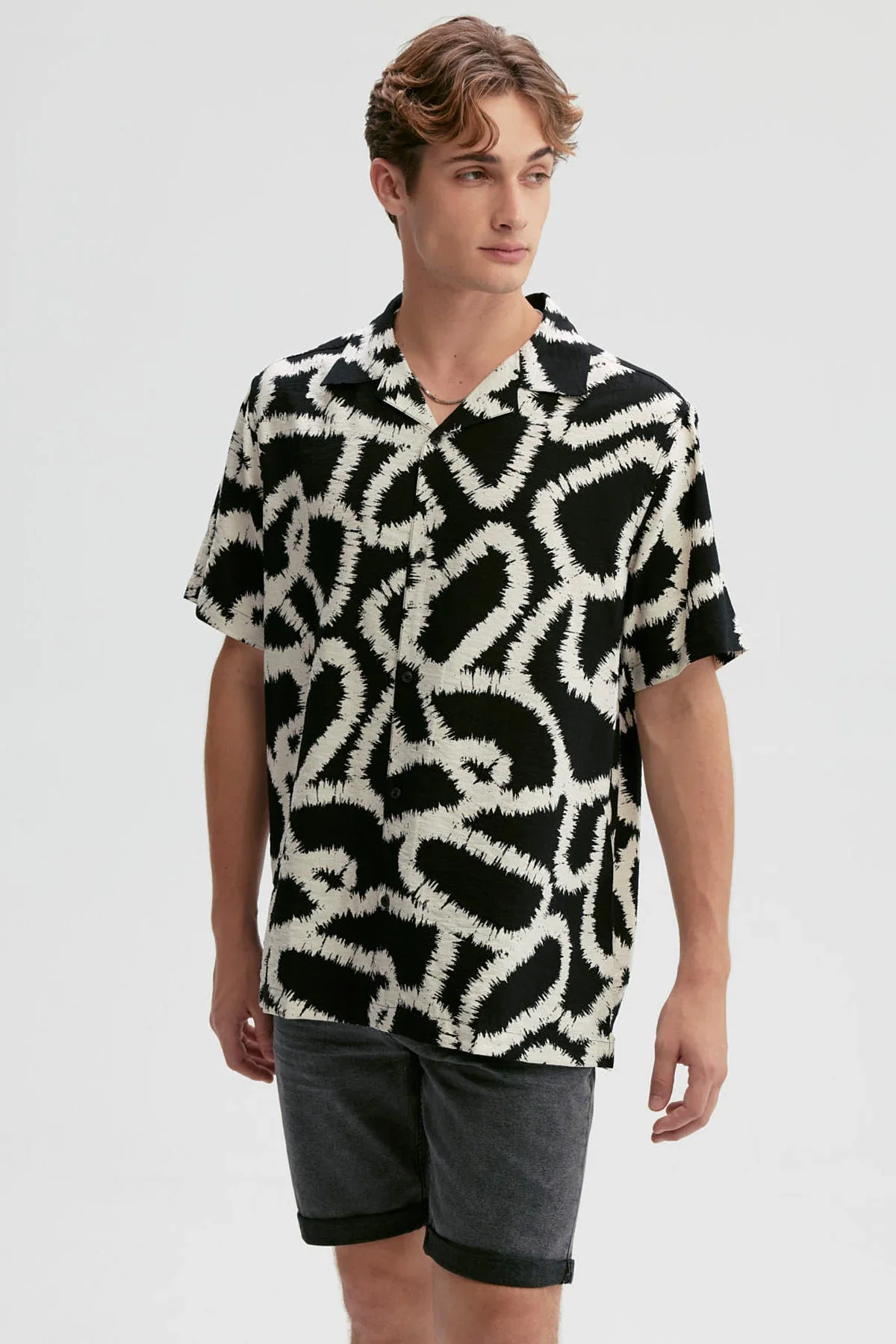 Camisa Hombre Textura Full Rapport Negro - Image 2