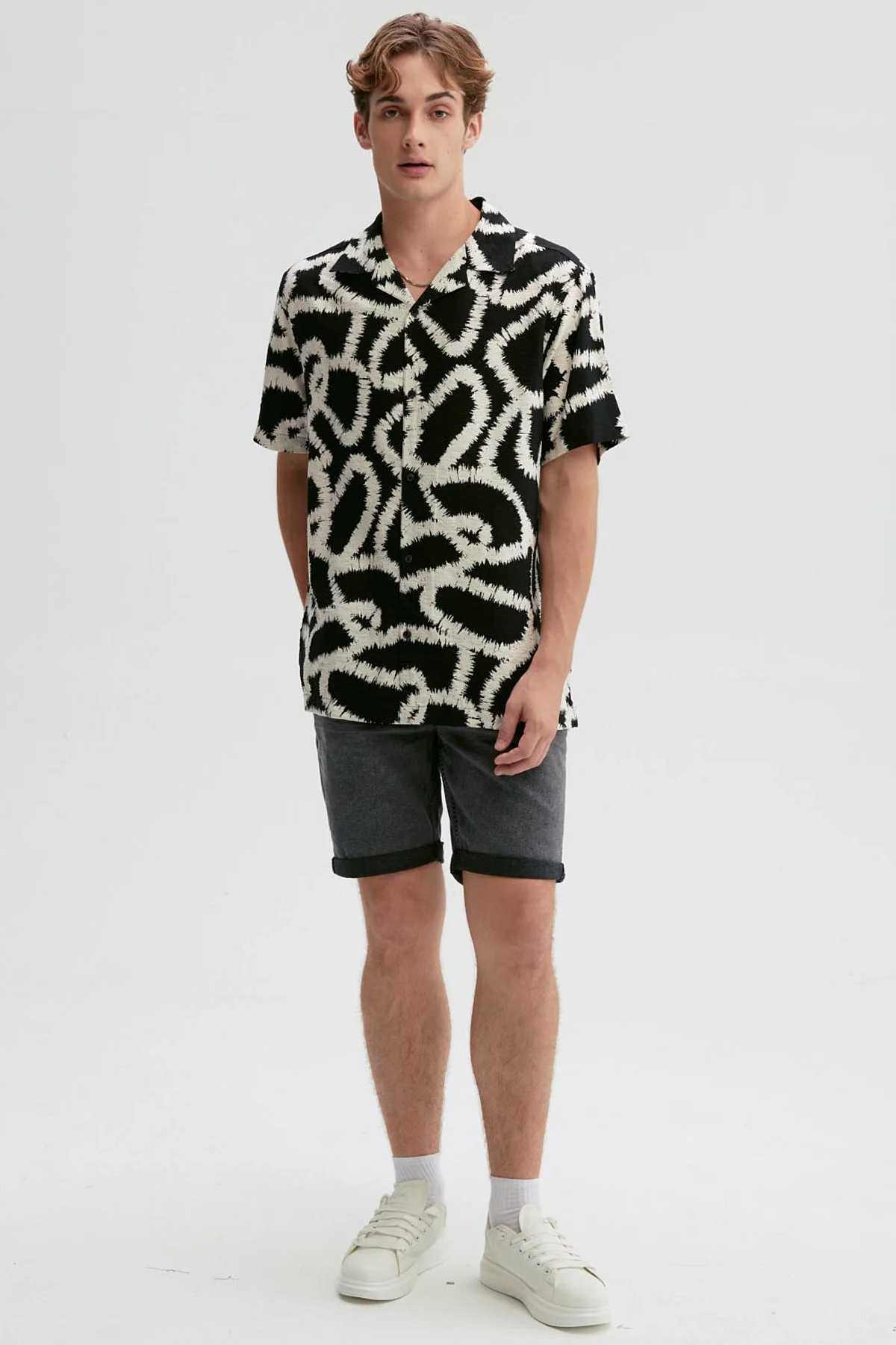 Camisa Hombre Textura Full Rapport Negro - Image 4