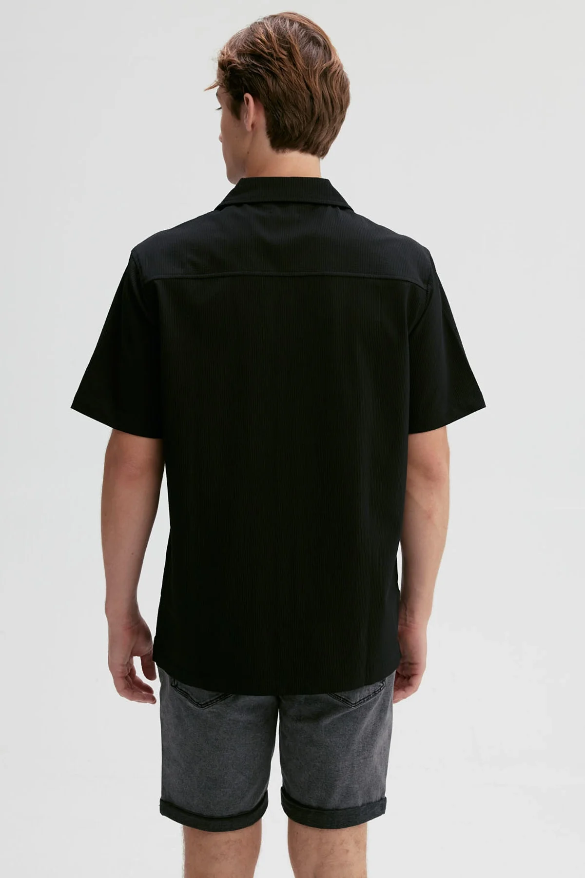 Camisa Hombre Textura Guayabera Negro - Image 3