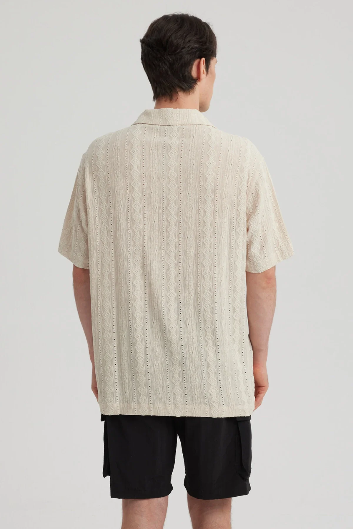 Camisa Hombre Transparente Beige - Image 3