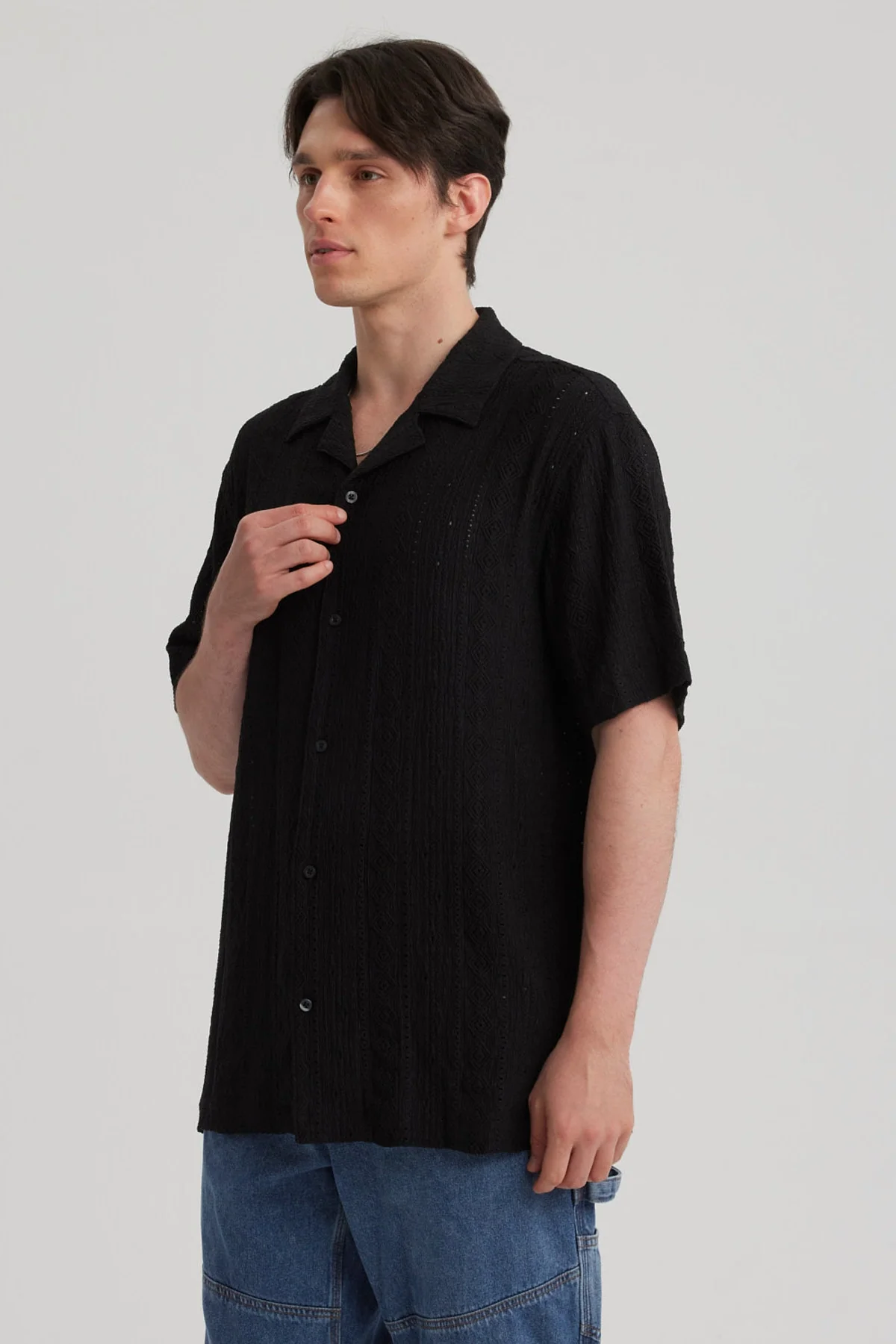 Camisa Hombre Transparente Negro - Image 3