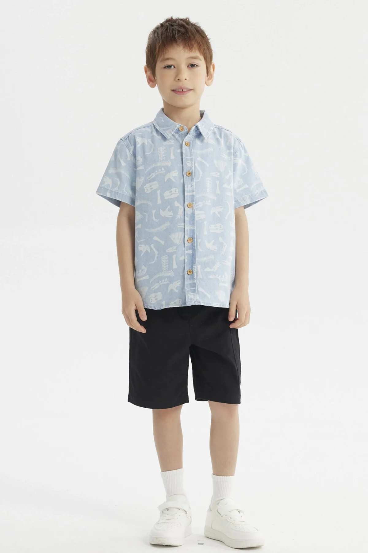 Camisa Niño Denim Dinosaurio Celeste - Image 4