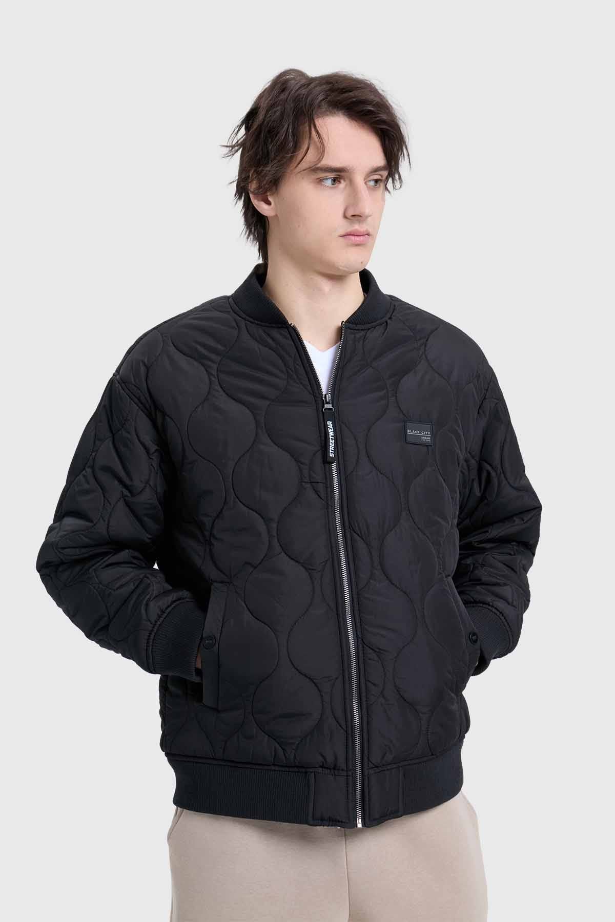 Chaqueta Hombre Bomber Negro - Image 2