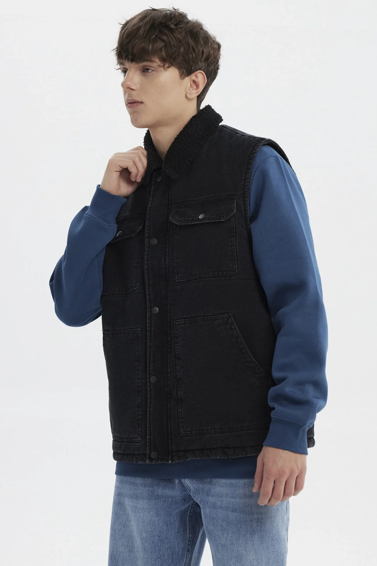 Chaqueta Hombre Cuello Camisero Gris - Image 2