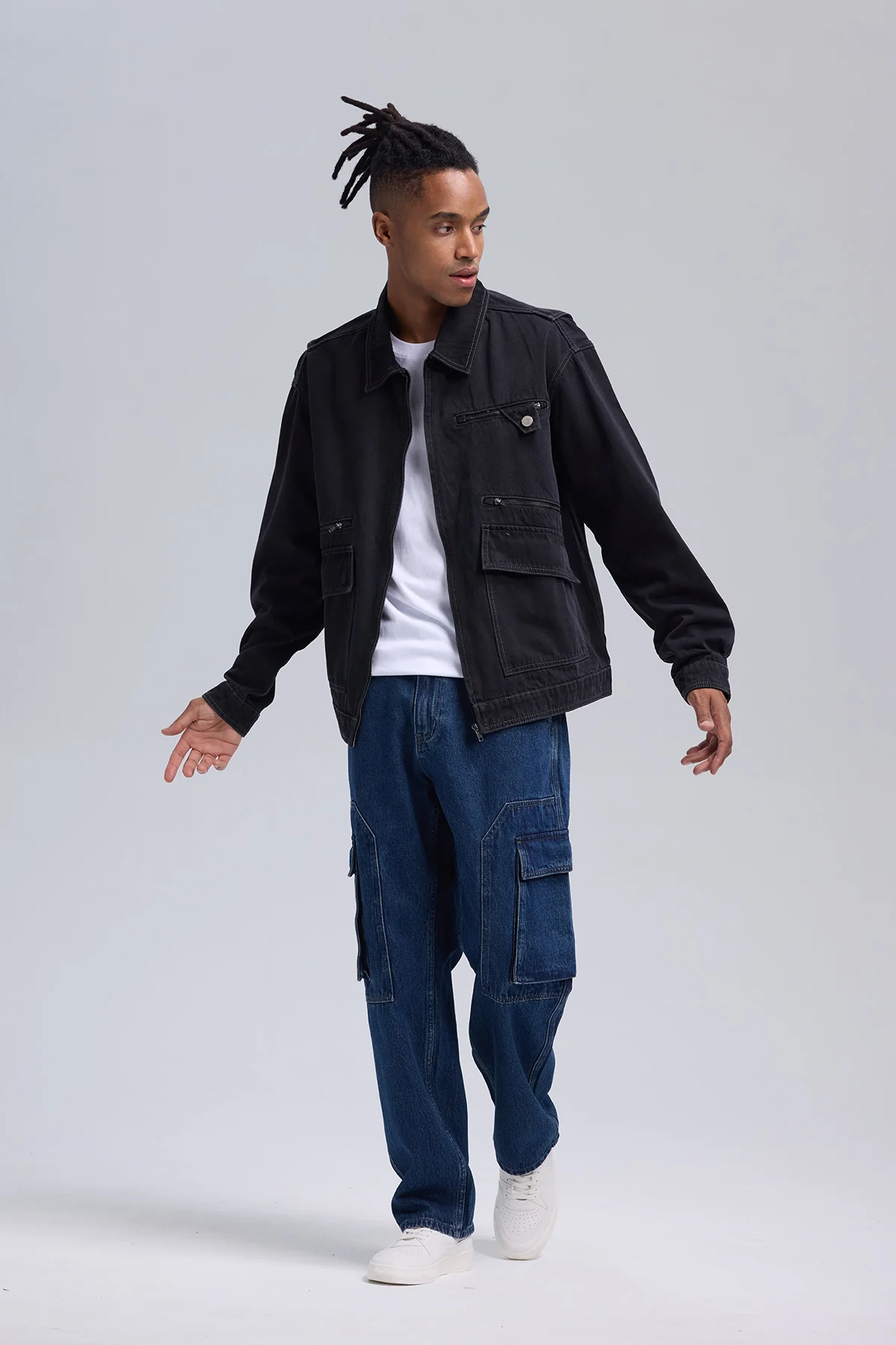Chaqueta Hombre Denim Gris - Image 4