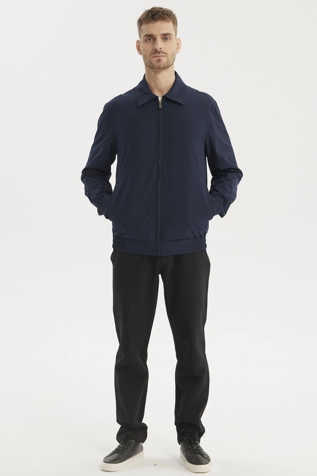 Chaqueta Hombre Full Zipper Azul Marino - Image 4