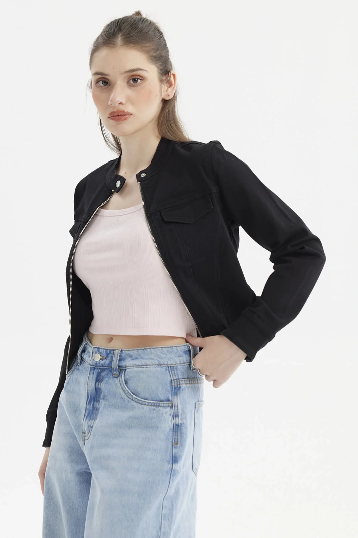 Chaqueta Mujer Ajustada Negro - Image 2