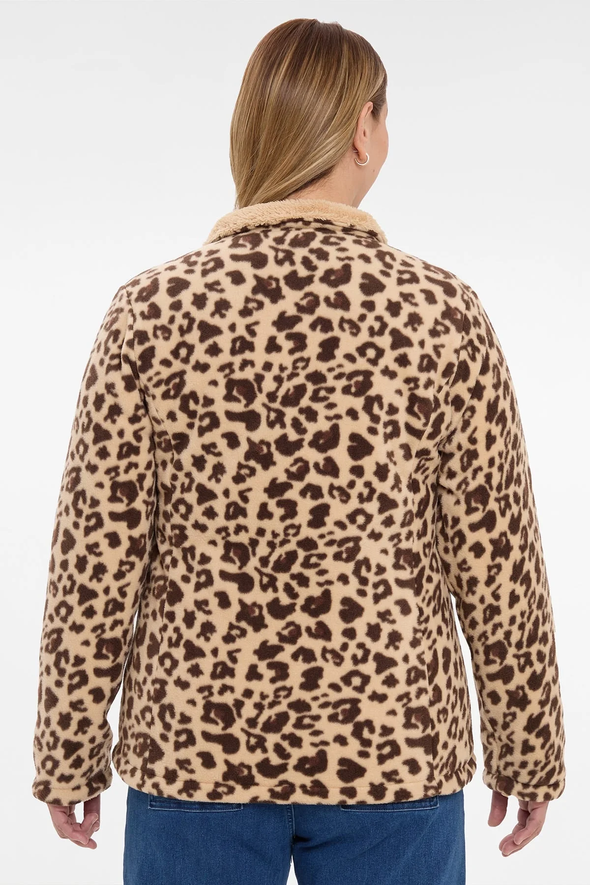 Chaqueta Mujer Animal Print Reversible Beige - Image 3