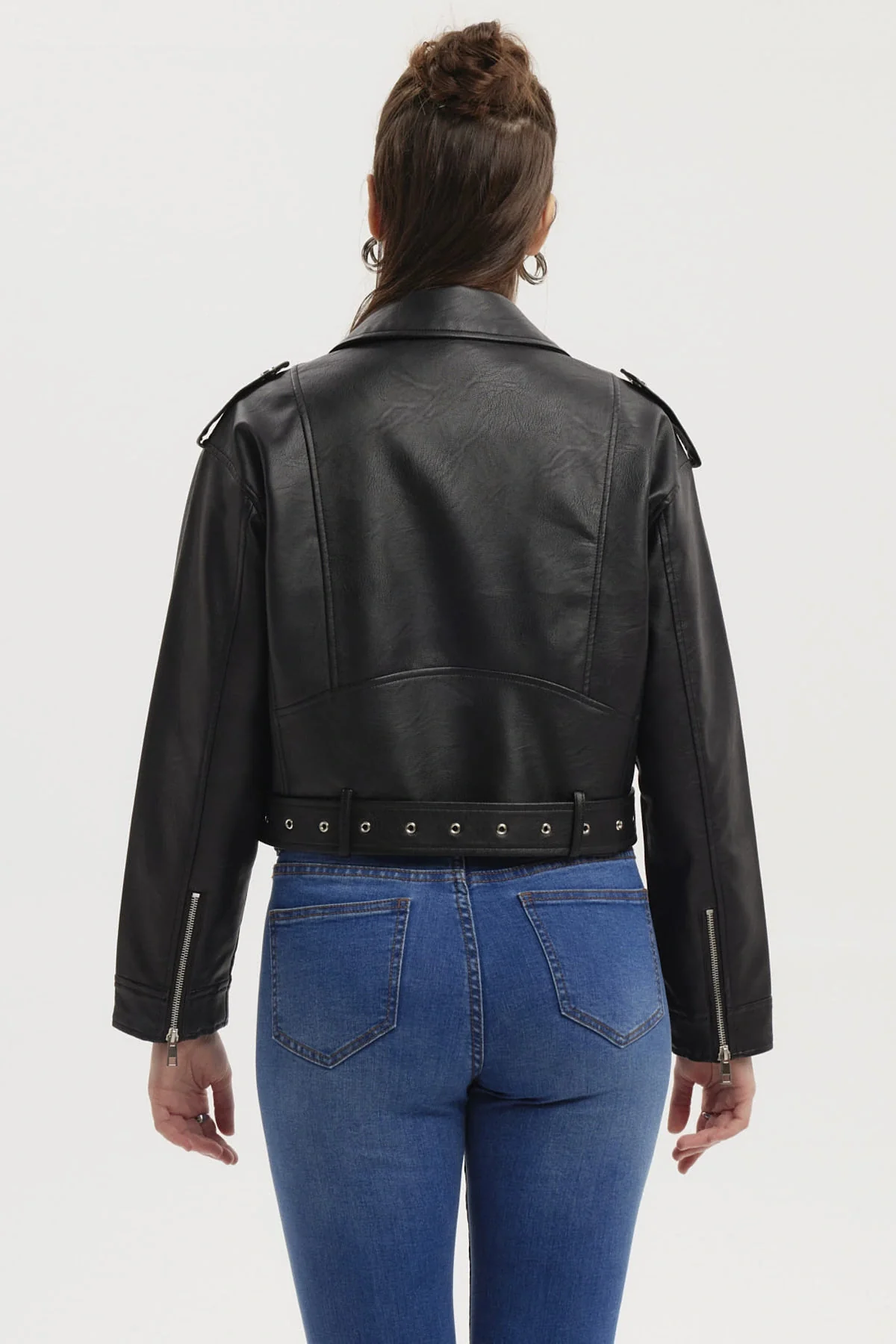 Chaqueta Mujer Biker Negro - Image 3
