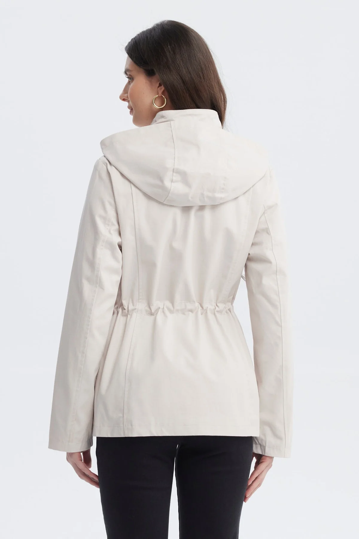 Chaqueta Mujer Con Gorro Arena - Image 3