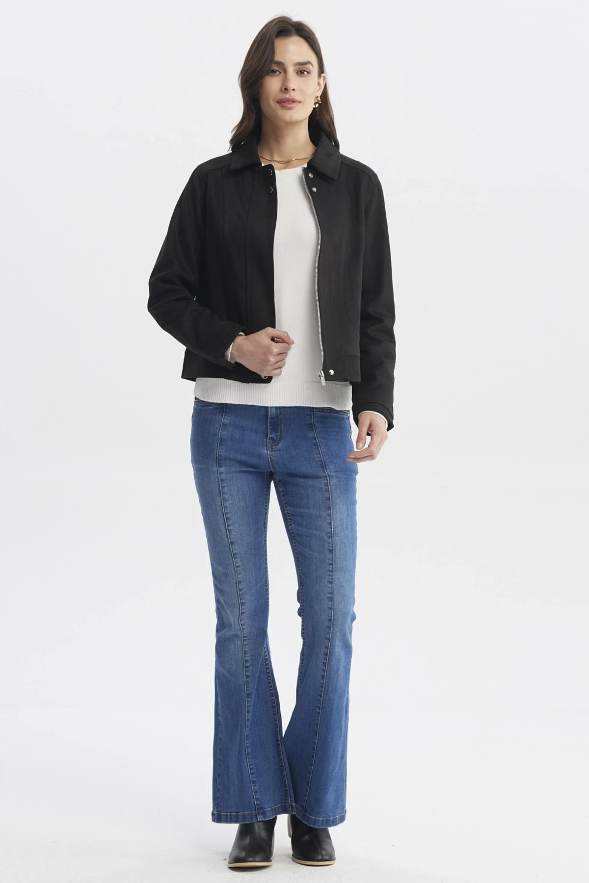 Chaqueta Mujer Cuello Camisero Negro - Image 4