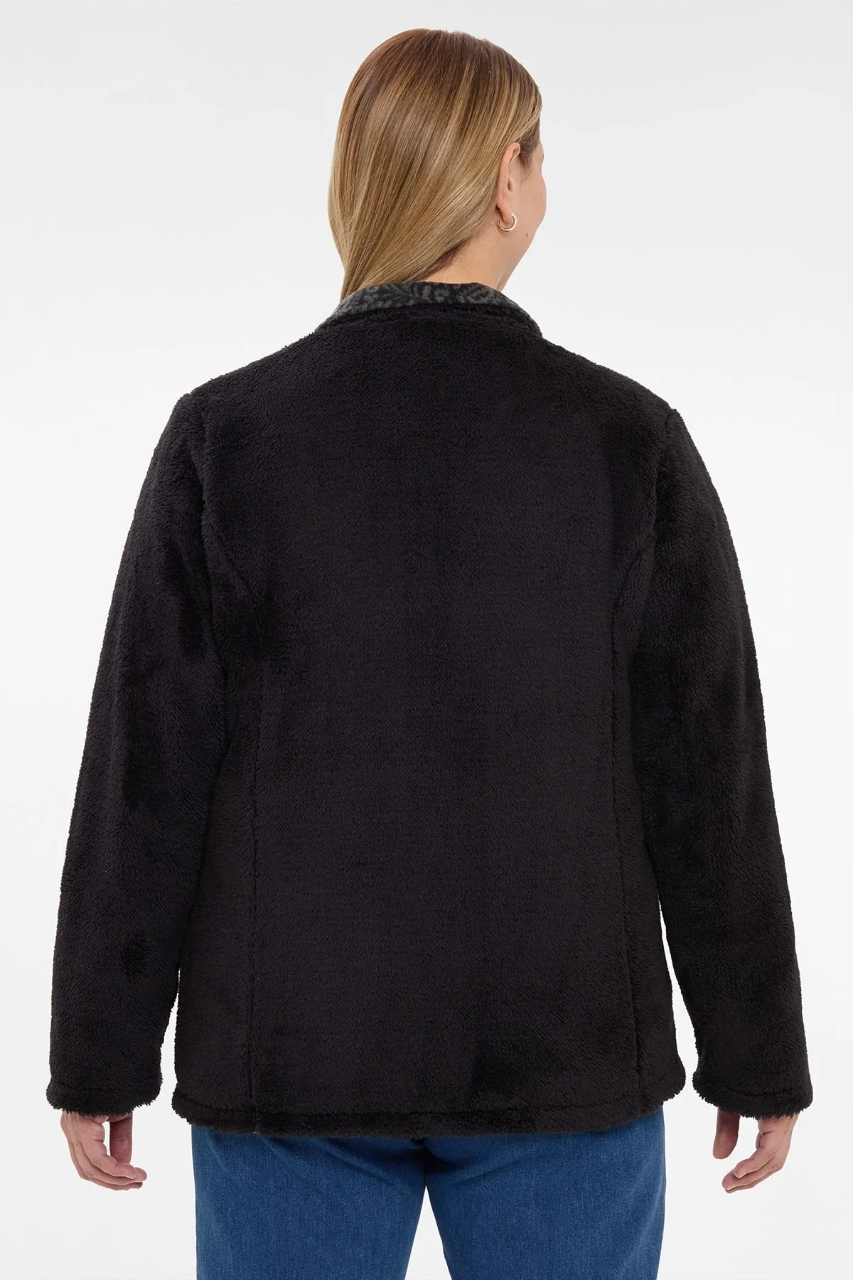 Chaqueta Mujer Polar Casual Reversible Negro - Image 4