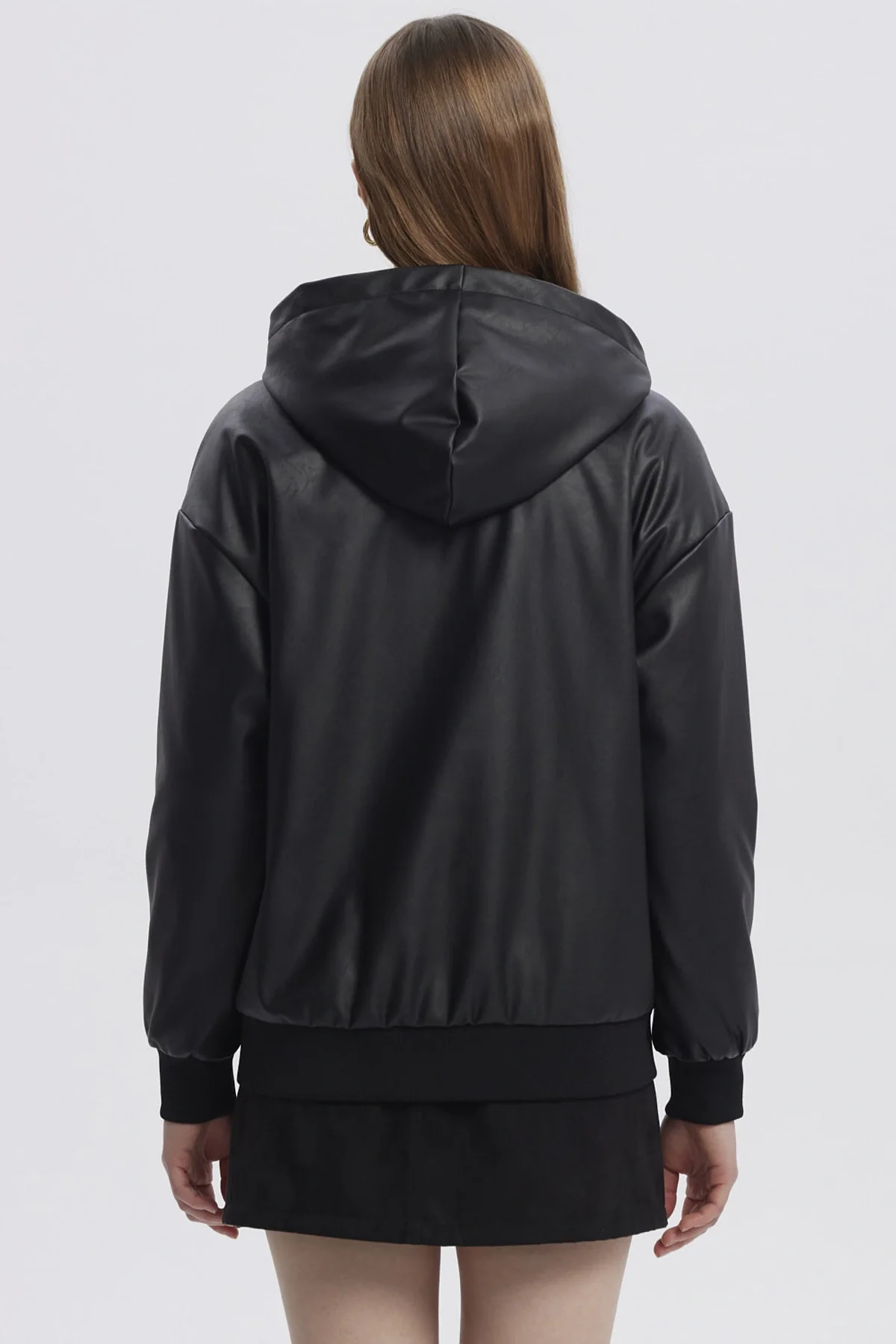 Chaqueta Mujer Efecto Cuero Bonded Negro - Image 3