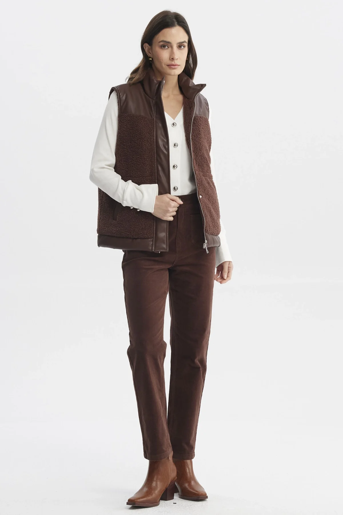 Chaqueta Mujer Slim Café Claro - Image 4
