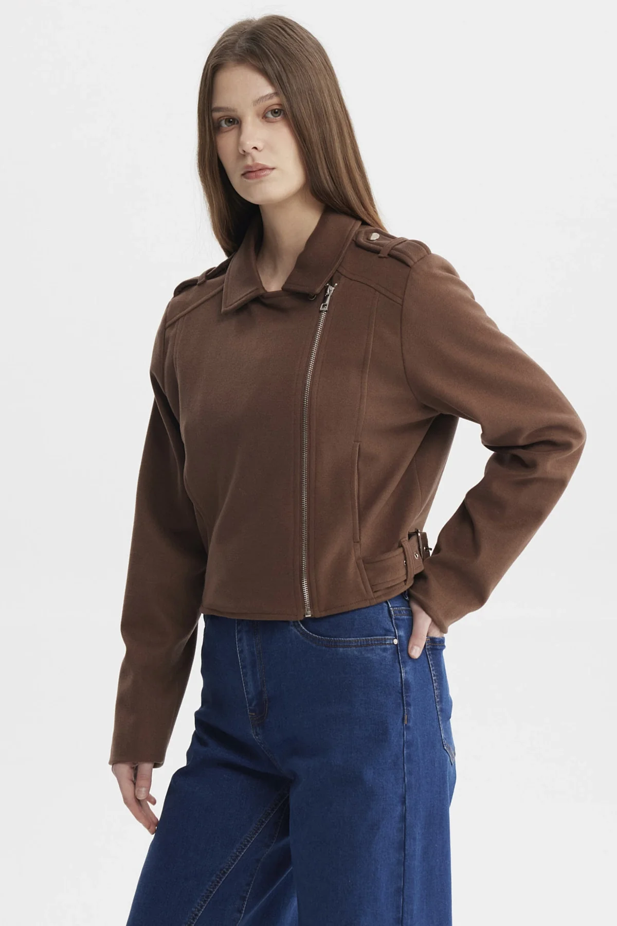 Chaqueta Mujer Slim Café Oscuro - Image 2