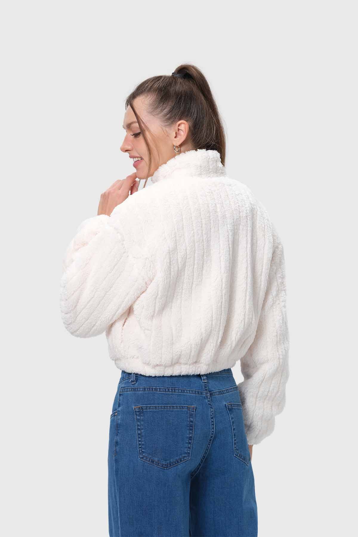 Chaqueta Mujer Tipo Polar Crudo - Image 3