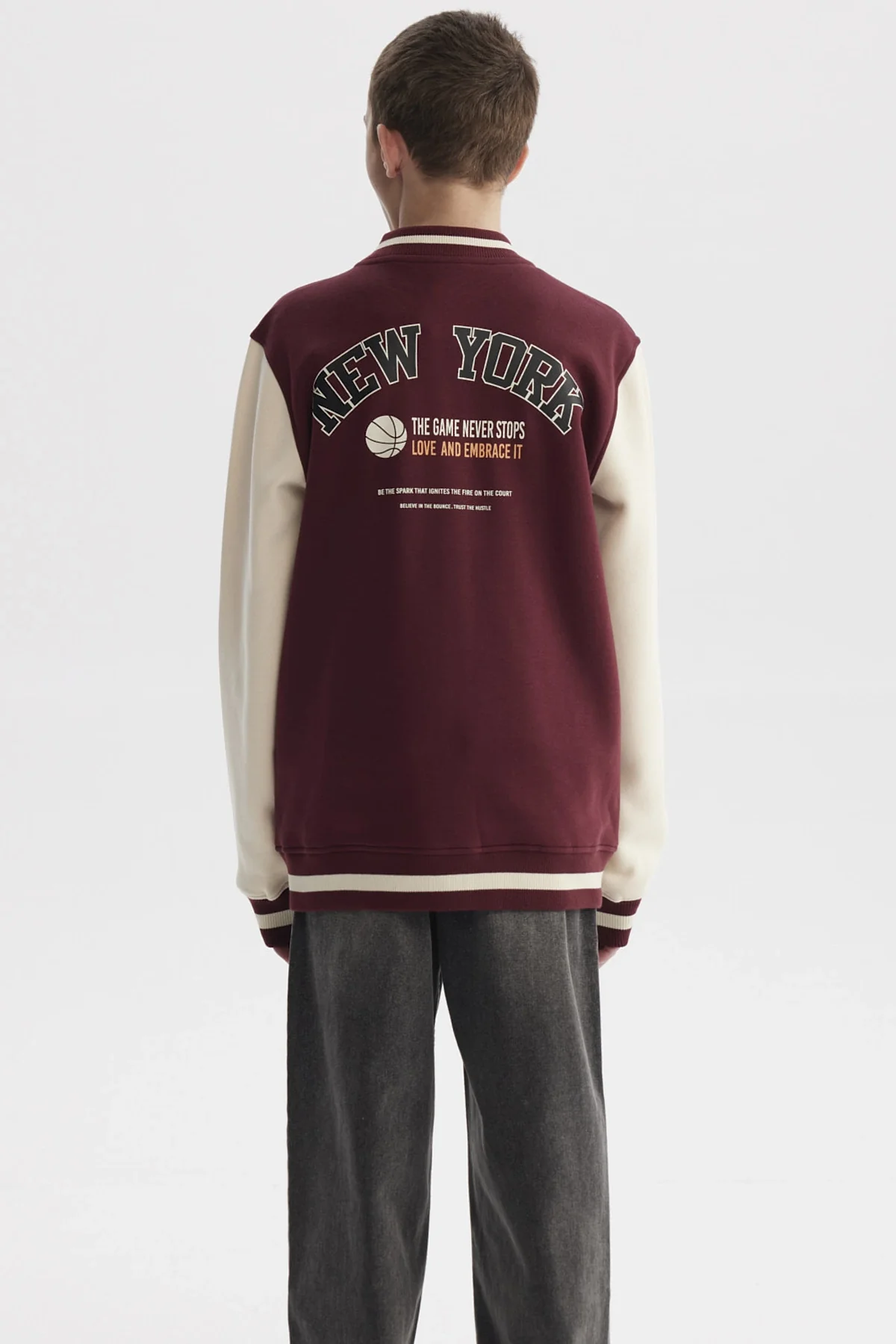 Chaqueta Niño College Burdeo - Image 3