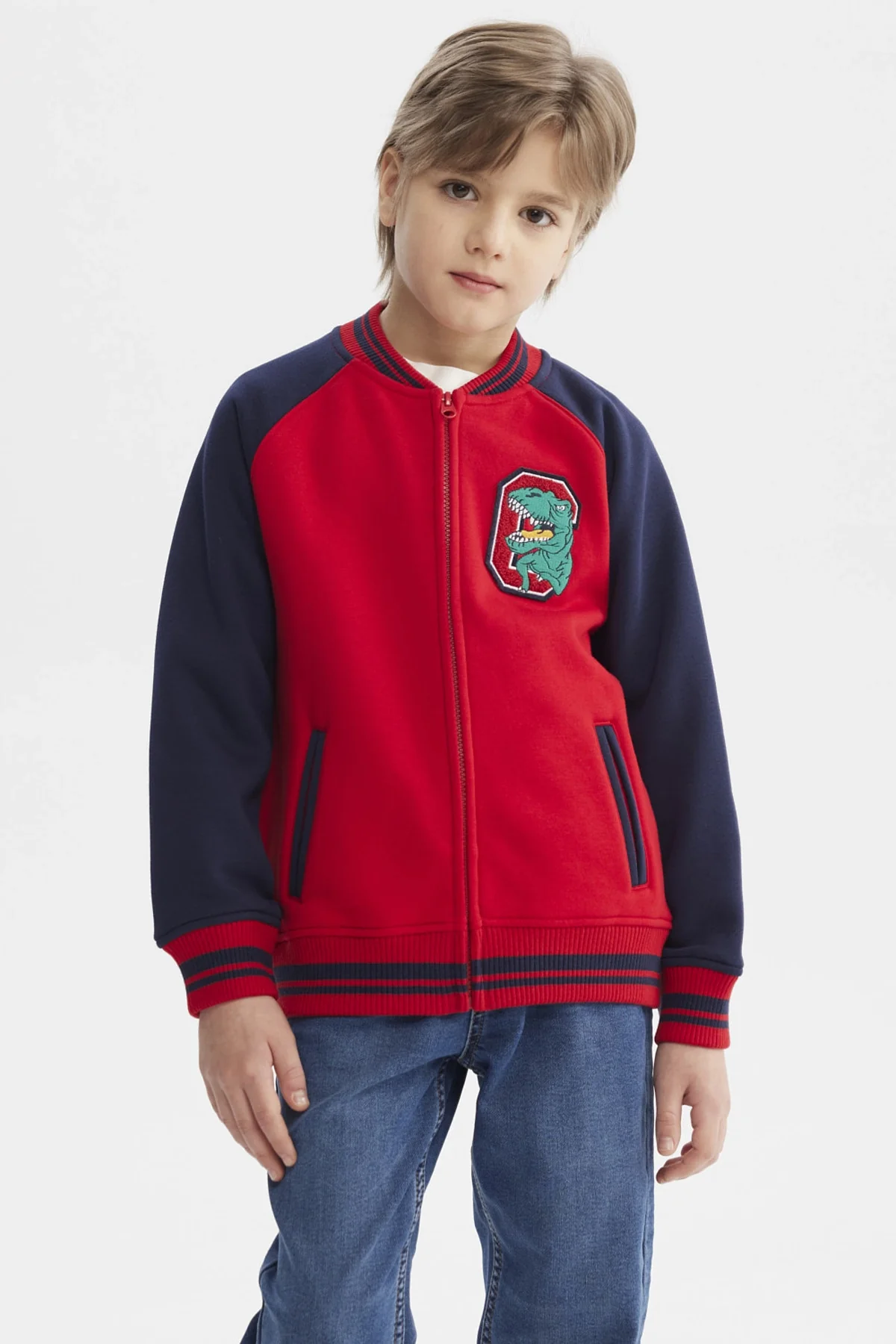 Chaqueta Niño Cuello V Rojo