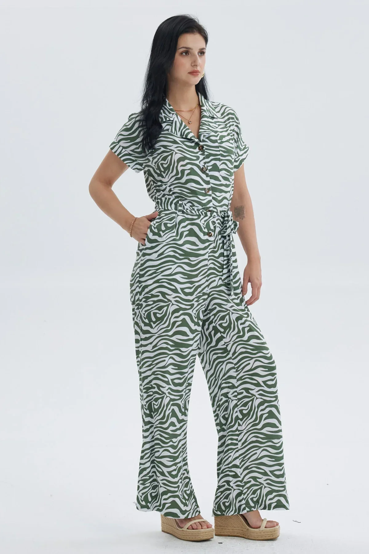 Enteritos Mujer Largo Blanco/ Verde - Image 3