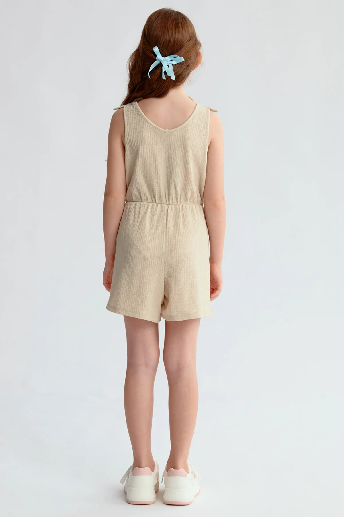 Enteritos Niña Con Nudos en Hombro Beige - Image 2