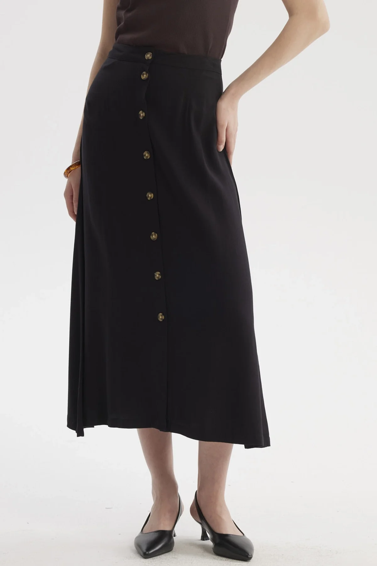 Falda Mujer Midi Negro
