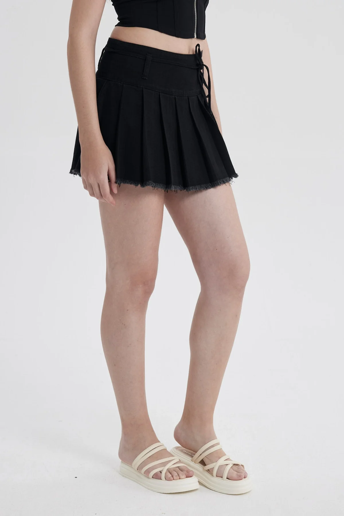 Falda Mujer Tableada Negro - Image 3