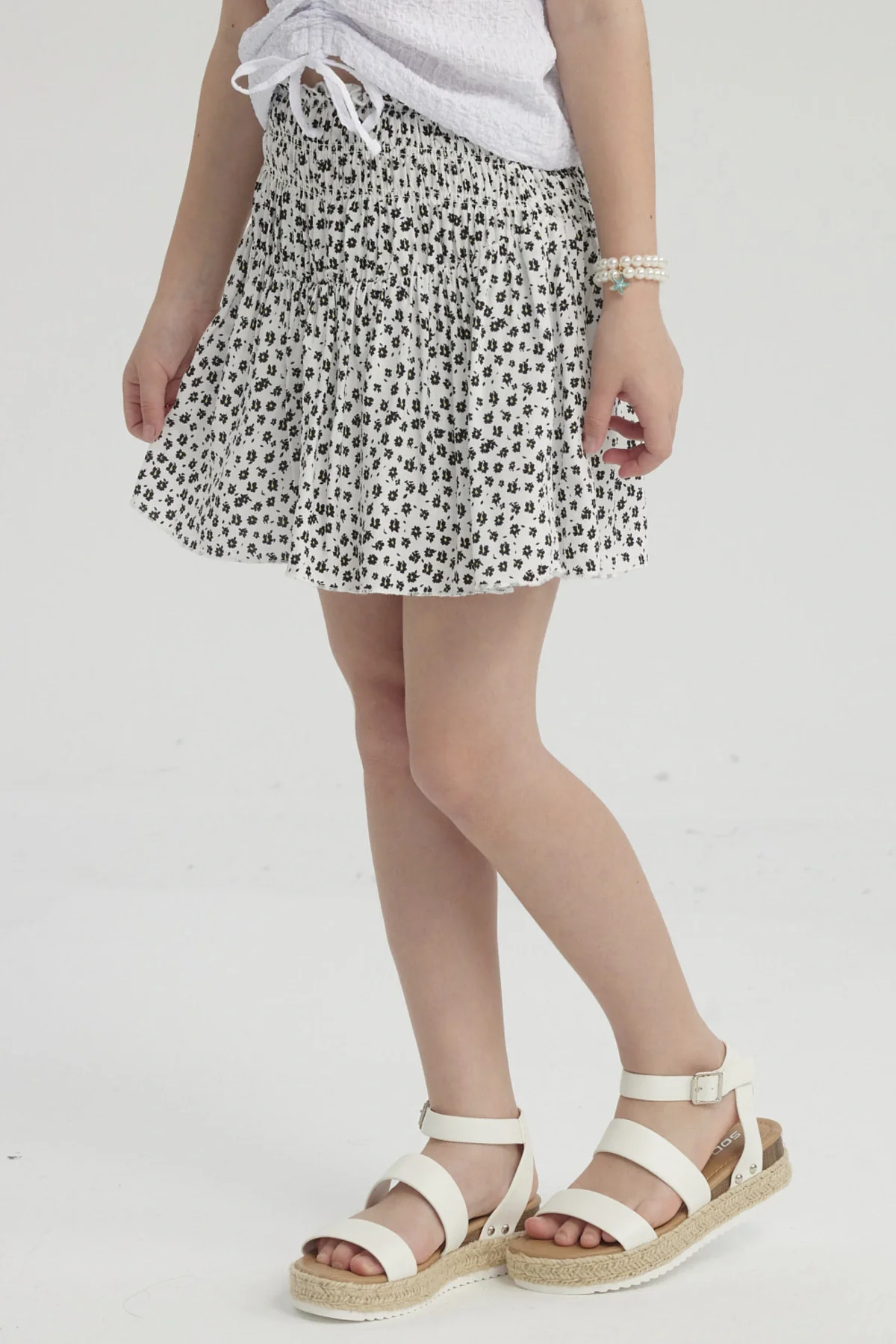 Falda Niña Short Viscosa Crudo - Image 2