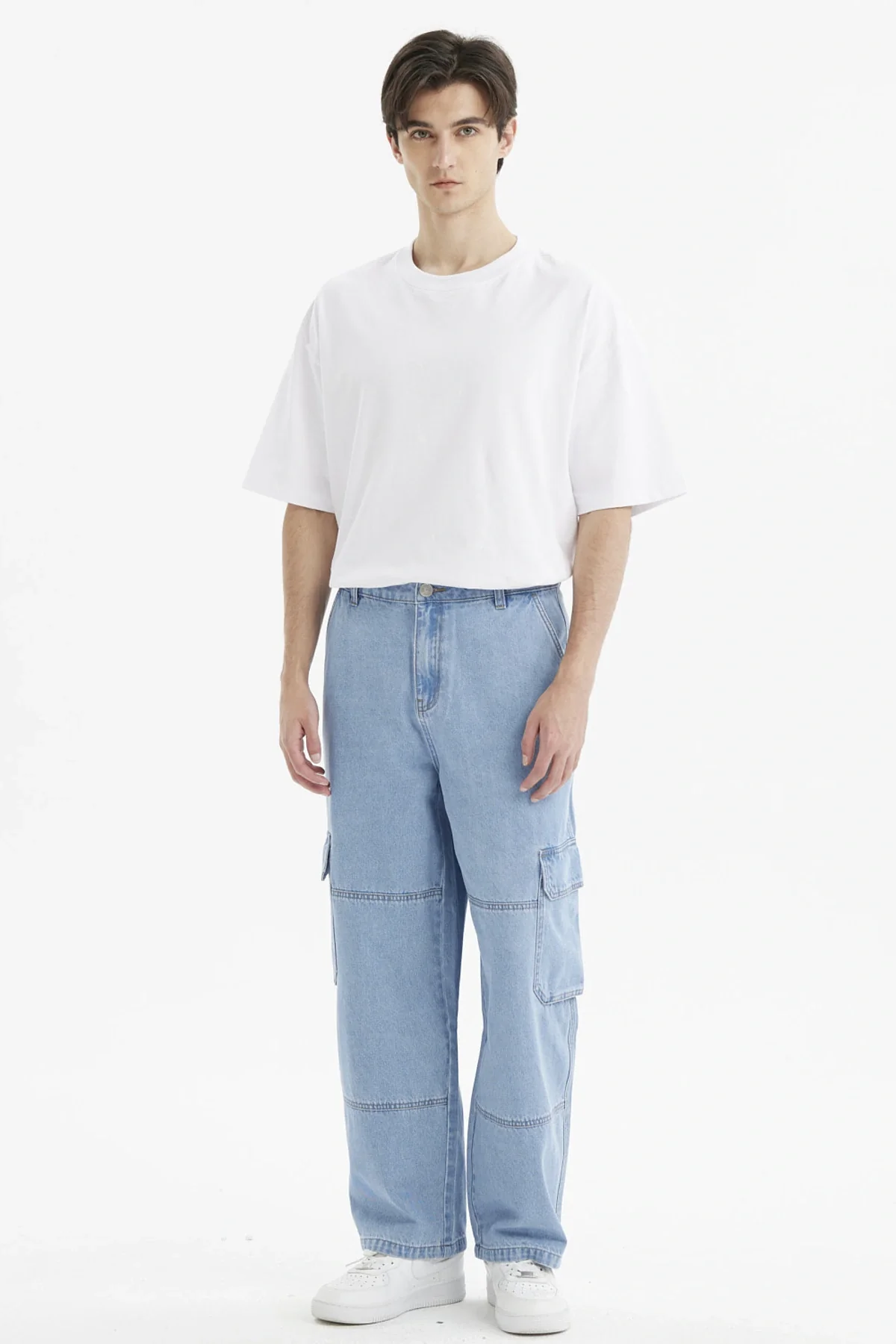 Jeans Hombre Baggy Cargo Azul Claro - Image 4