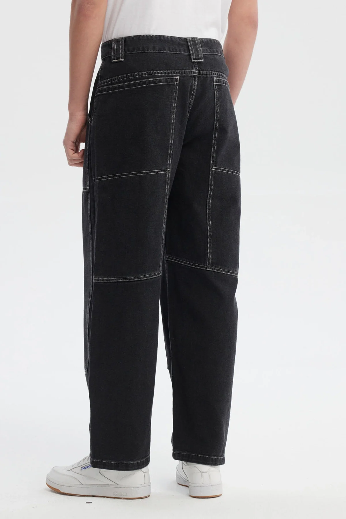Jeans Hombre Baggy Costura Negro - Image 3