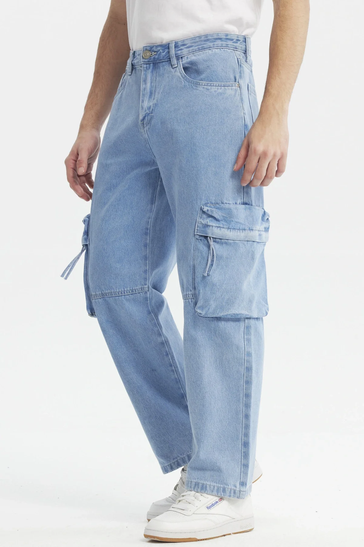 Jeans Hombre Baggy Multicargo Azul Claro - Image 2