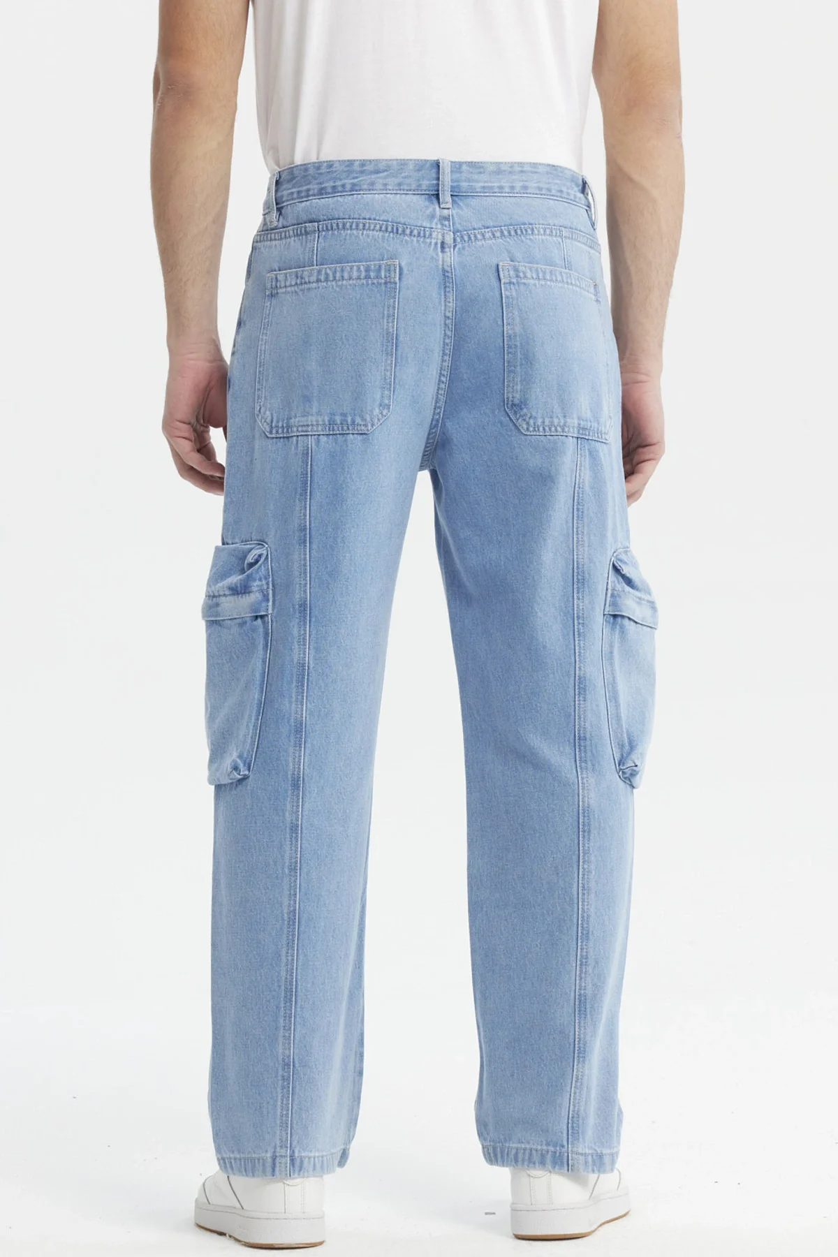 Jeans Hombre Baggy Multicargo Azul Claro - Image 3