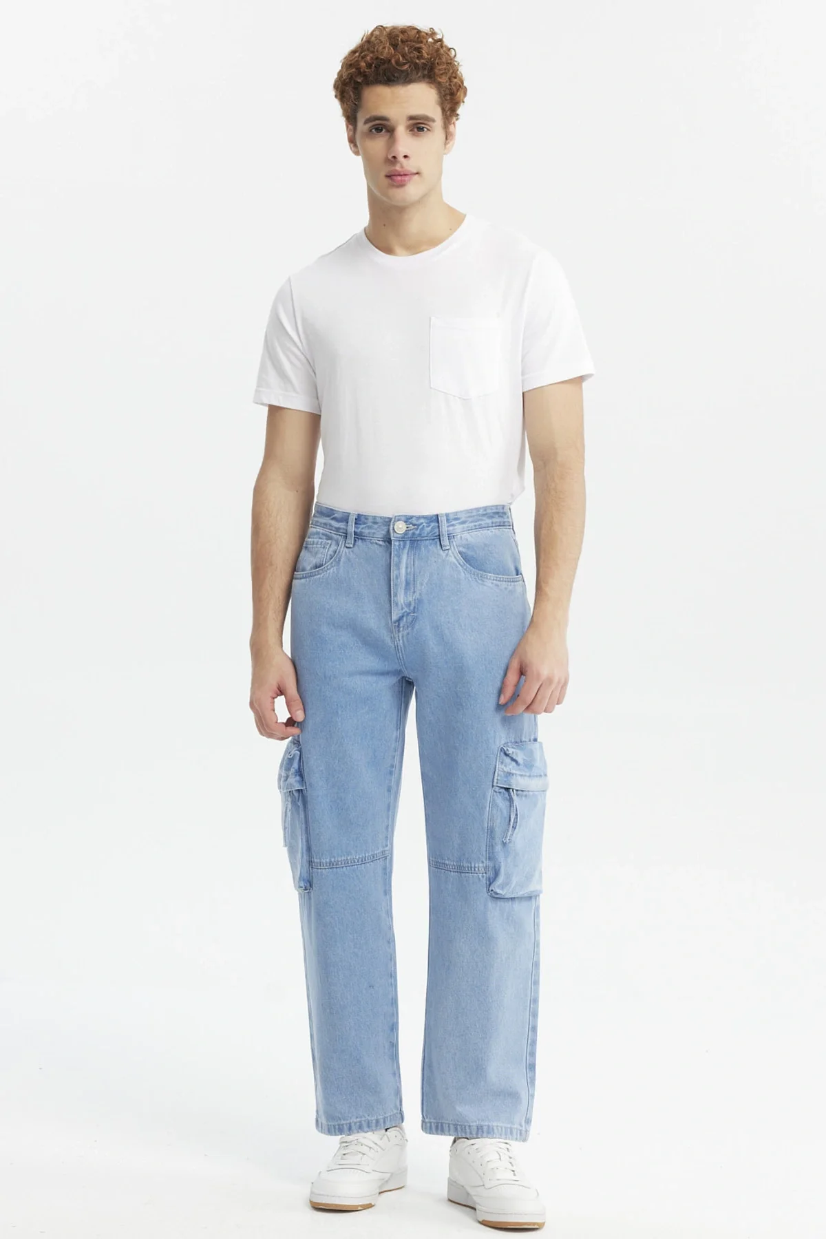 Jeans Hombre Baggy Multicargo Azul Claro - Image 4