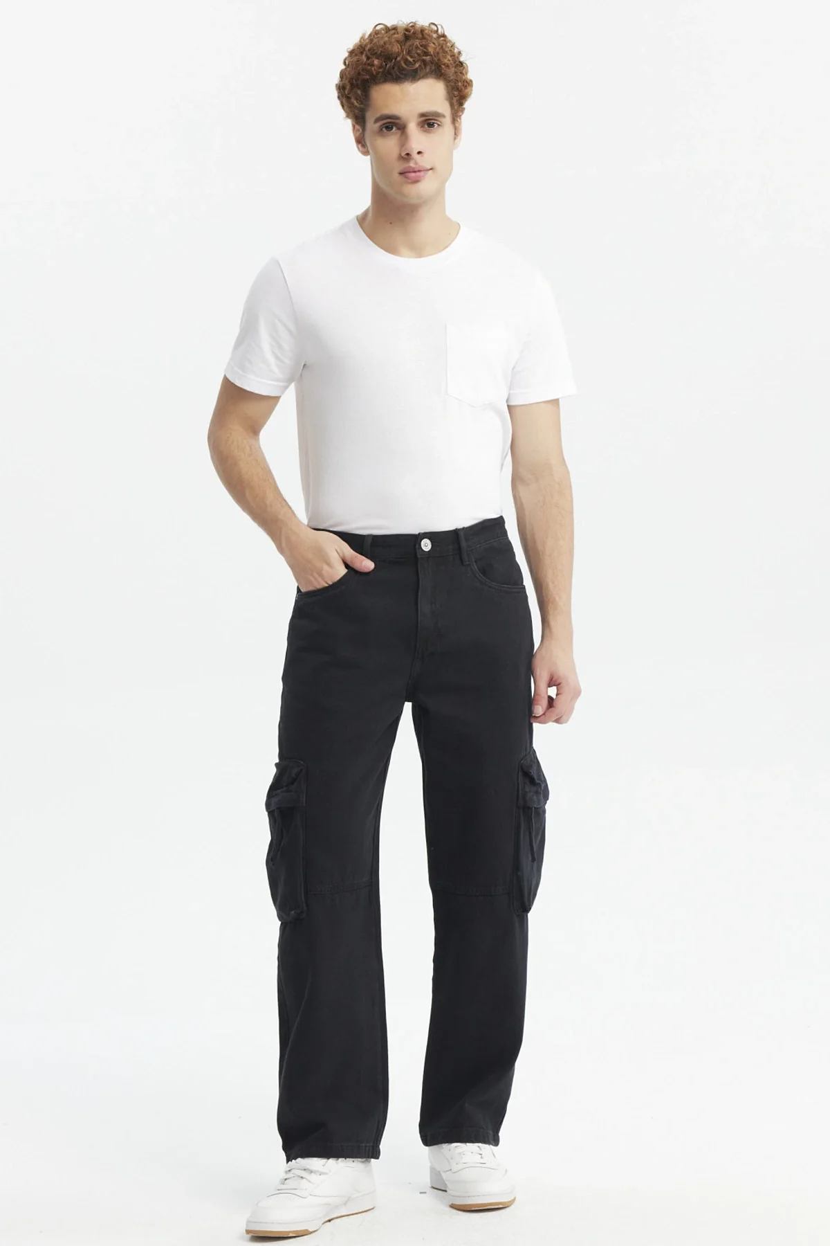 Jeans Hombre Baggy Multicargo Negro - Image 4