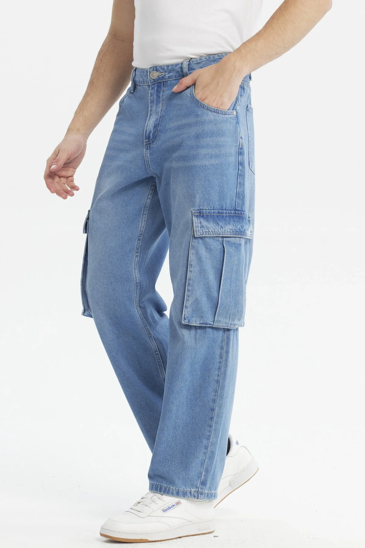 Jeans Hombre Cargo Calce Recto Azul Claro - Image 2