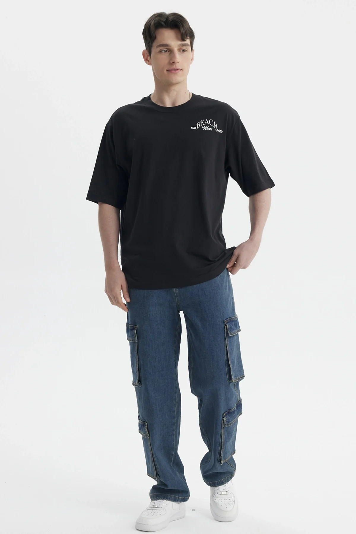 Jeans Hombre Doble Cargo Azul - Image 4