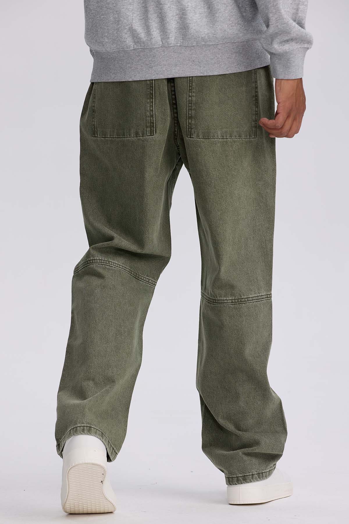 Jeans Hombre Retro Skater Verde Militar Claro - Image 3
