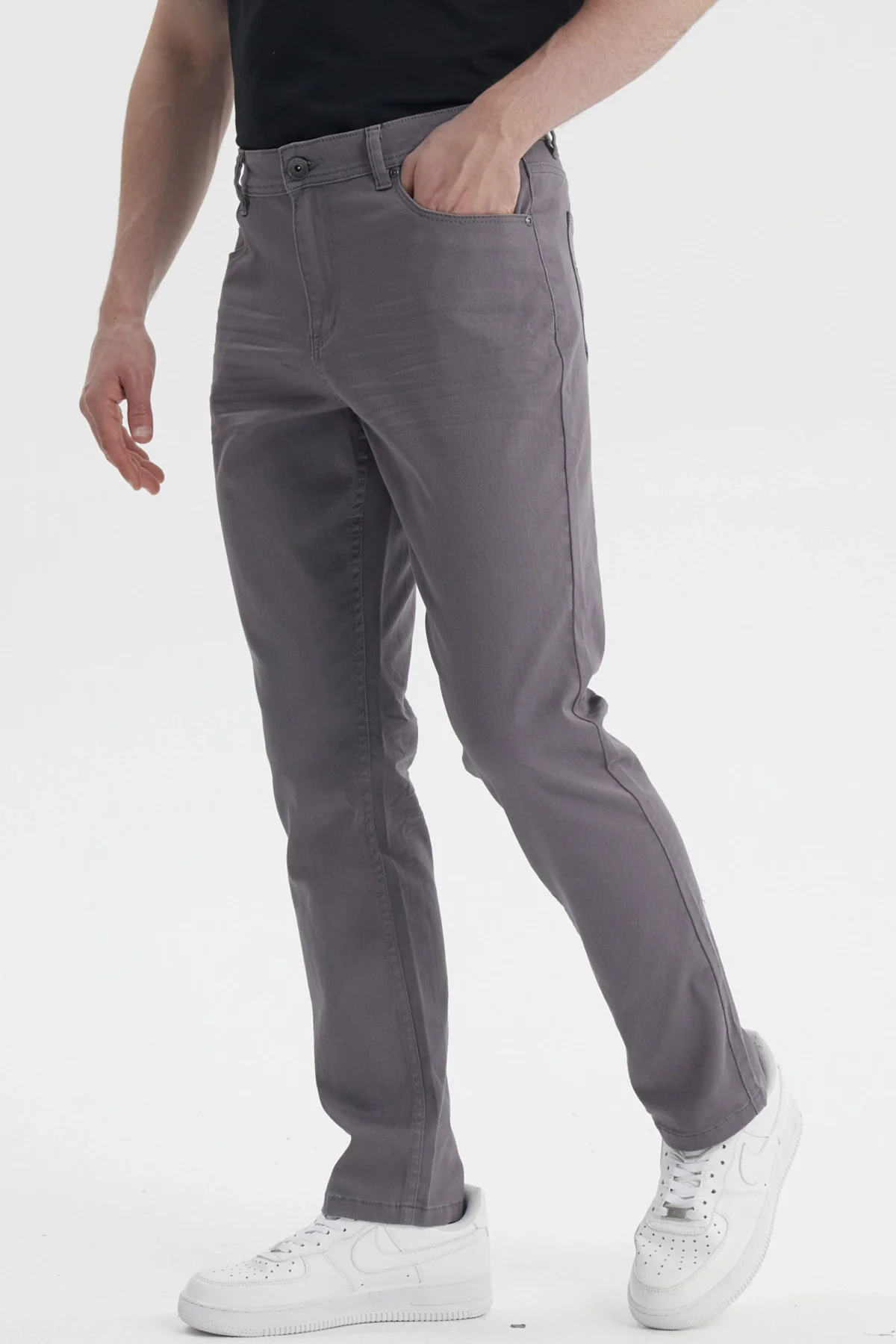 Jeans Hombre Slim Color Gris - Image 2