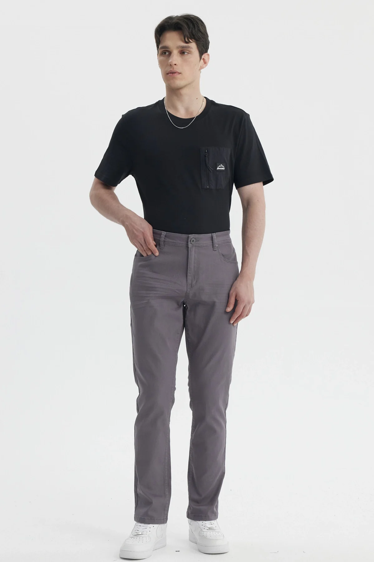 Jeans Hombre Slim Color Gris - Image 4