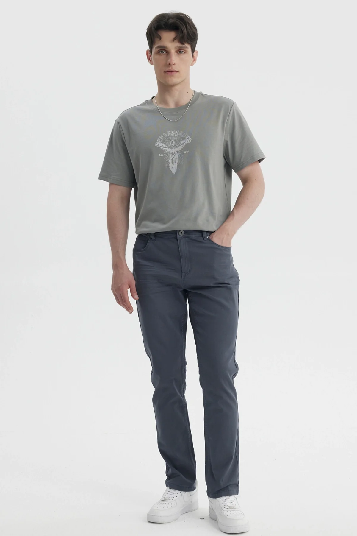 Jeans Hombre Slim Color Petroleo - Image 4