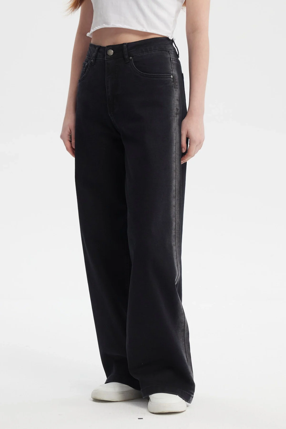 Jeans Mujer Baggy Linea Focalizada Lateral Negro - Image 2