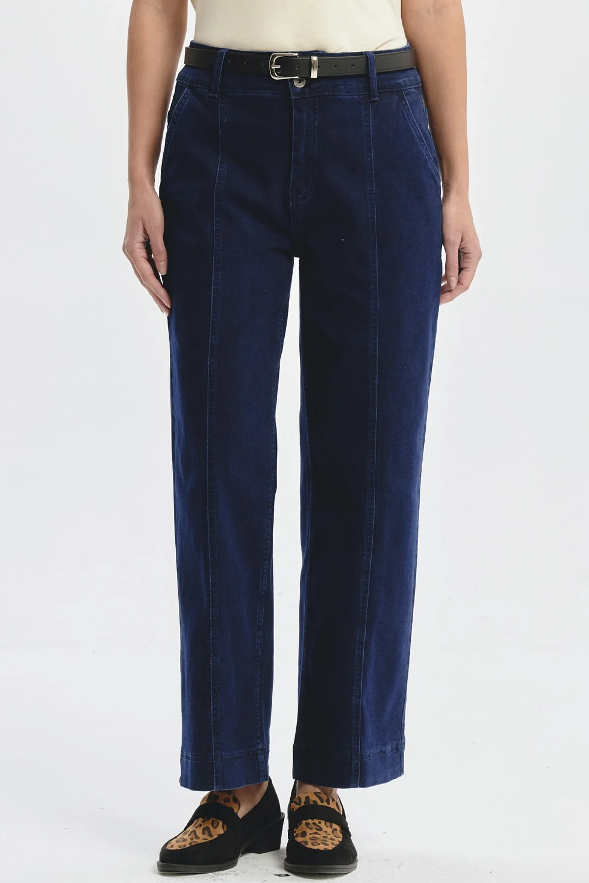 Jeans Mujer Calce Recto Azul Oscuro