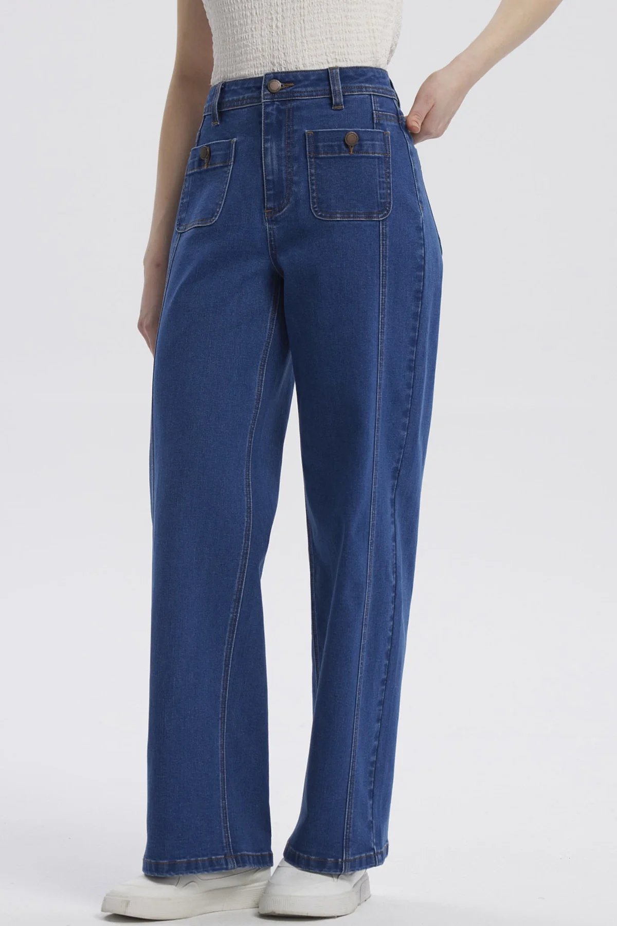 Jeans Mujer Calce Recto Azul Oscuro - Image 2