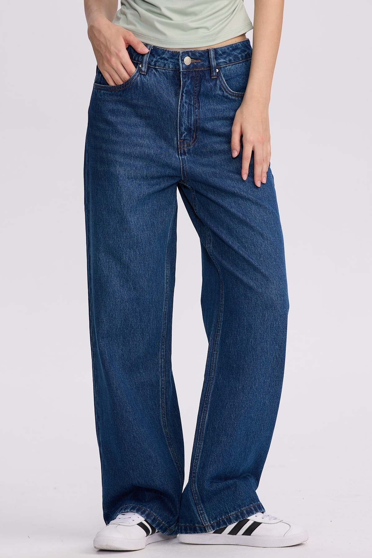 Jeans Mujer Calce Recto Cami Azul Oscuro