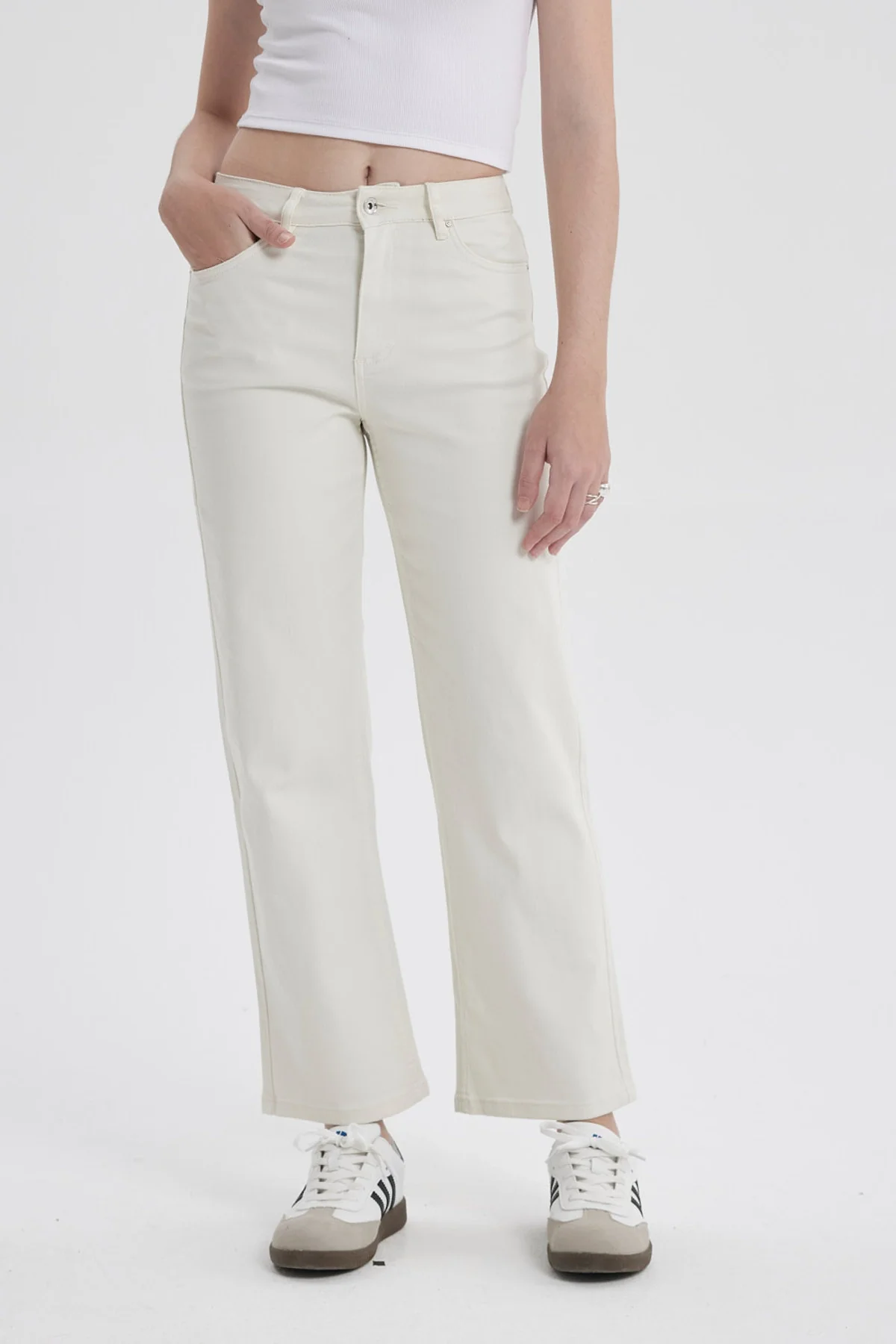 Jeans Mujer Calce Recto Crudo