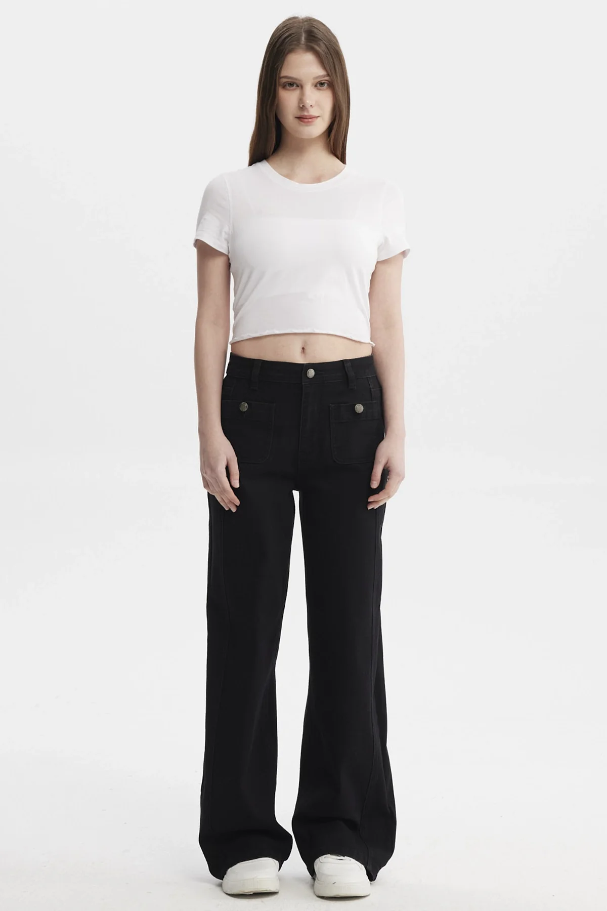 Jeans Mujer Calce Recto Negro - Image 4