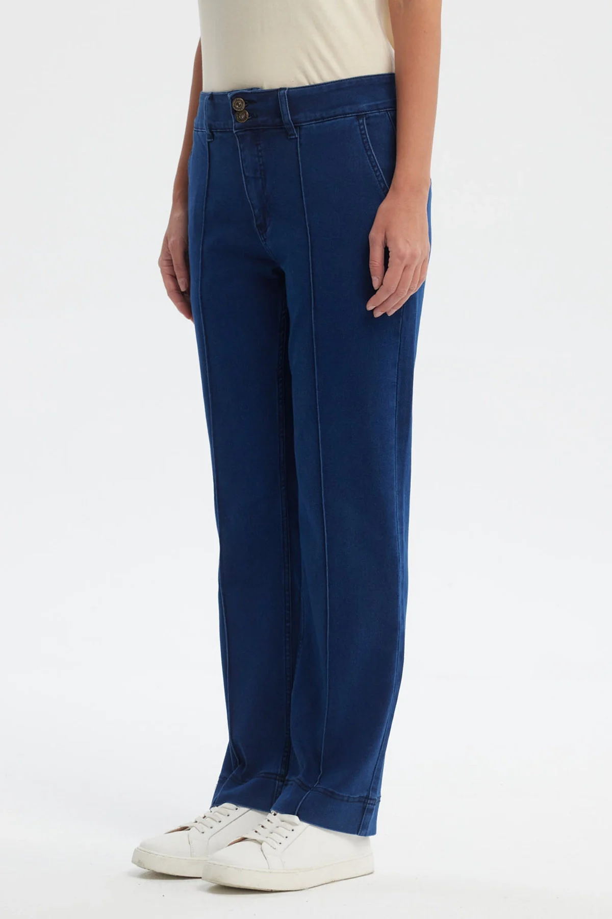 Jeans Mujer Calce Recto Tiro Alto Azul - Image 2