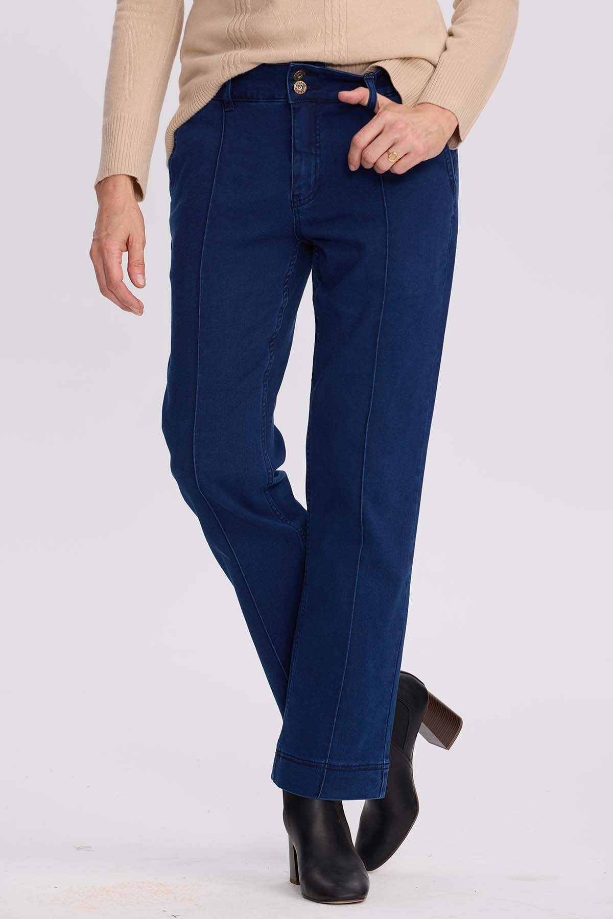 Jeans Mujer Calce Recto Tiro Alto Azul - Image 2