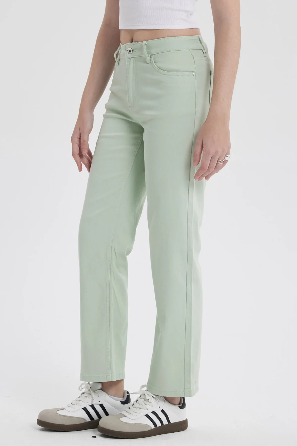 Jeans Mujer Calce Recto Verde Agua - Image 2