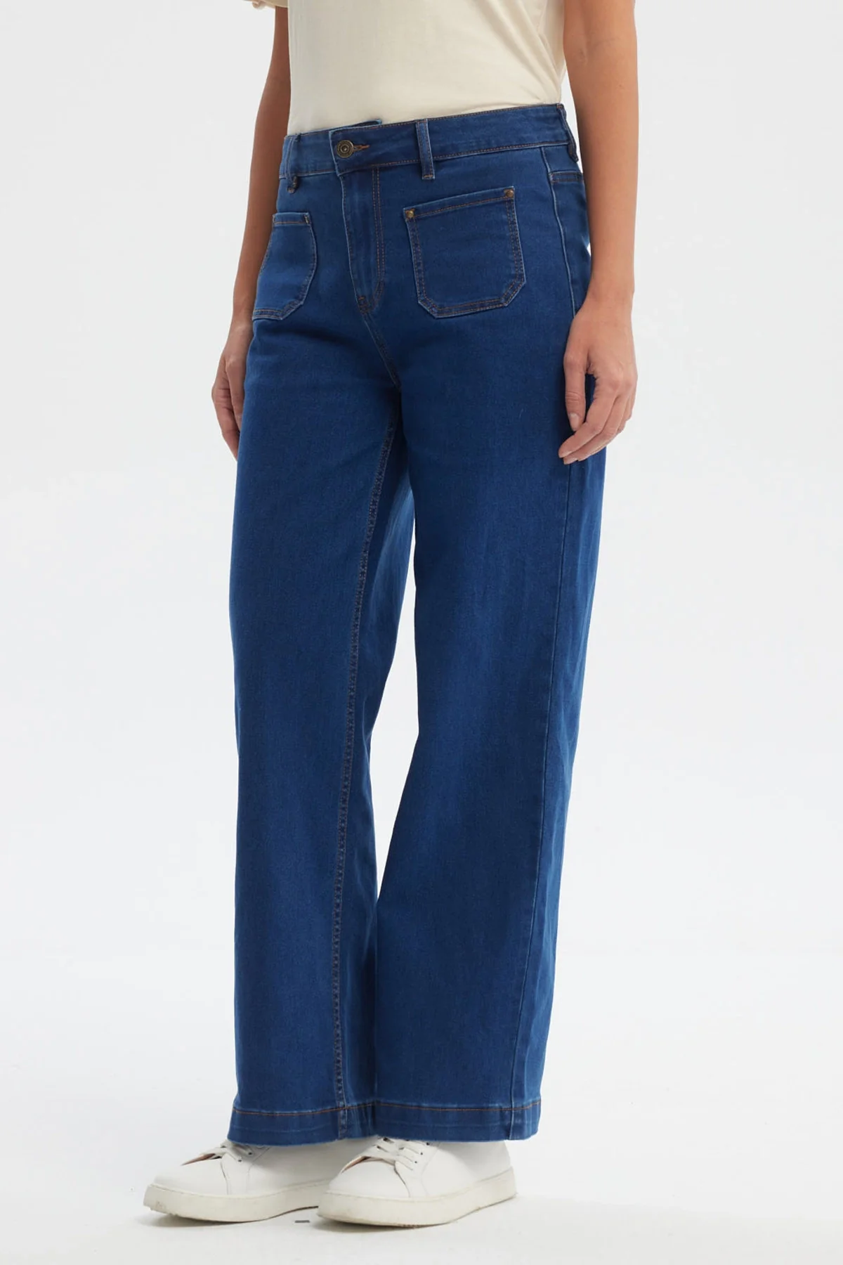 Jeans Mujer Clásico Calce Recto Azul - Image 2